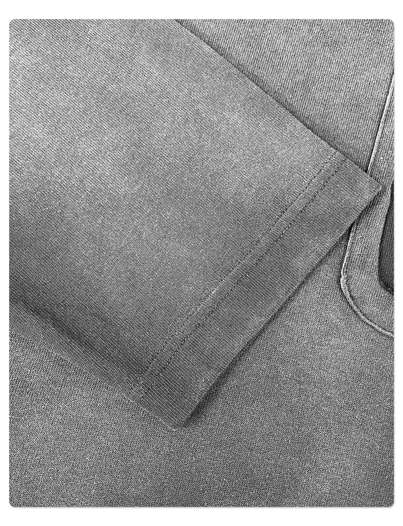 ZODF Retro Man's 325gsm Cotton Full Sleeve T-Shirts Unisex Distressed Wastland Style Monkey Washed T Shirt Tees HY1160