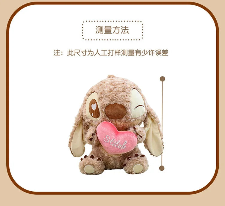 45/60/70cm Big Size Curly Stitch Disney Anime Plush Stuffed Doll Kawaii Coffee Plushies Pillow Ornaments Children's Holiday Gift