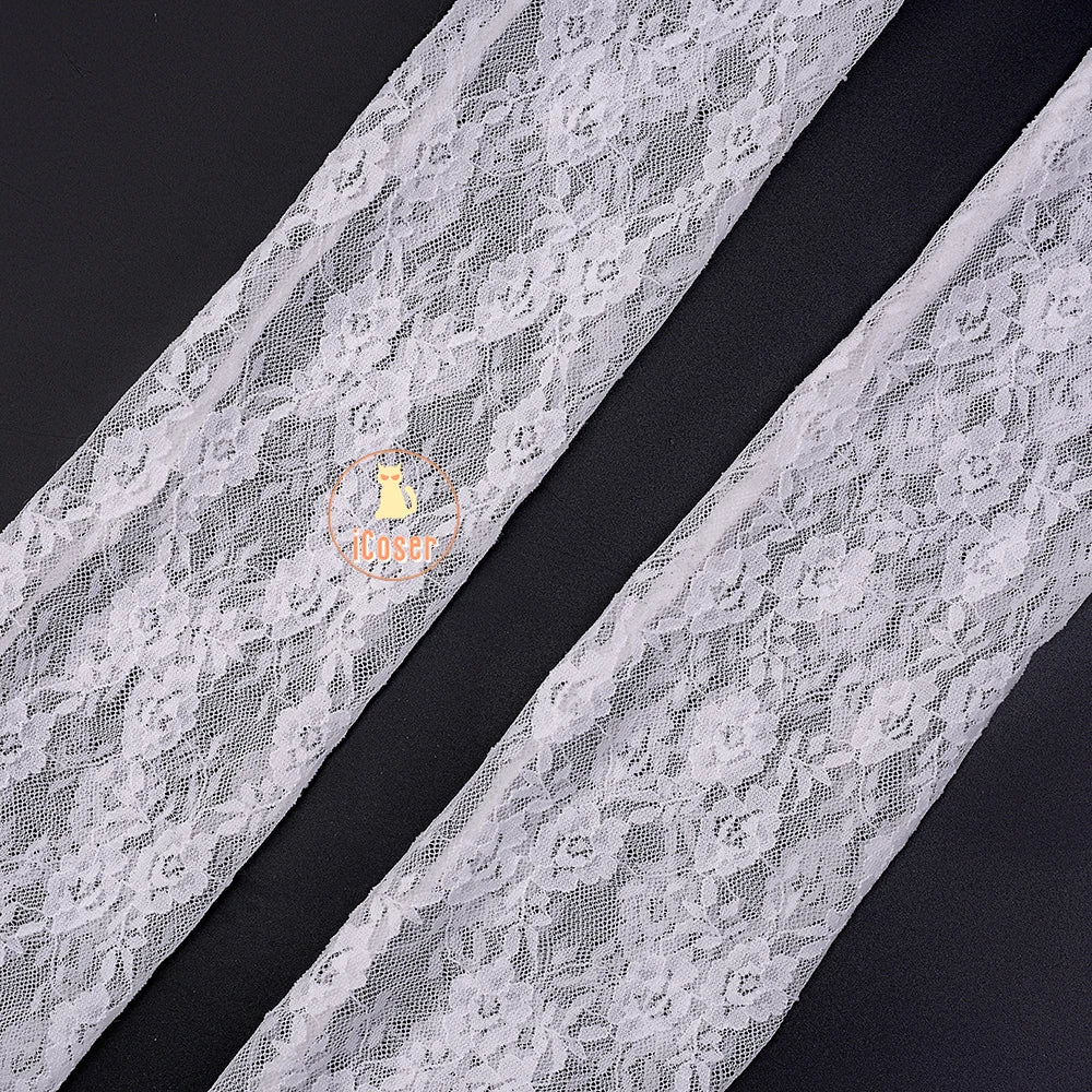 Wuthering Waves Phrolova Cosplay Costume Wig Dress White Spider Lily Layered Gown Headwear Halloween Party for Women Girls Props