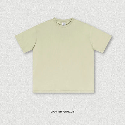 ZODF New 2025 Spring Summer 235gsm Solid Cotton T-Shirts For Men Women Unisex Loose Basic T Shirt Tees Brand Tops HY0970