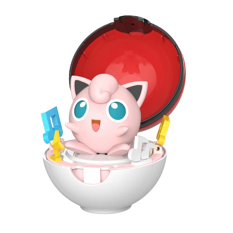 Original Pokemon Figure Pikachu Piplup Cubone Mimikyu Jigglypuff Cute Anime Ornament Pokeball Deforme Figurine Children Toy Gift