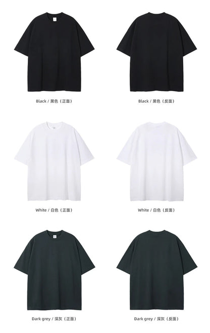 ZODF 2025 Spring Summer Men Solid 100% Cotton T-Shirts Unisex Women Loose 230gsm Noshrink Basic T Shirt Brand Tops HY0151