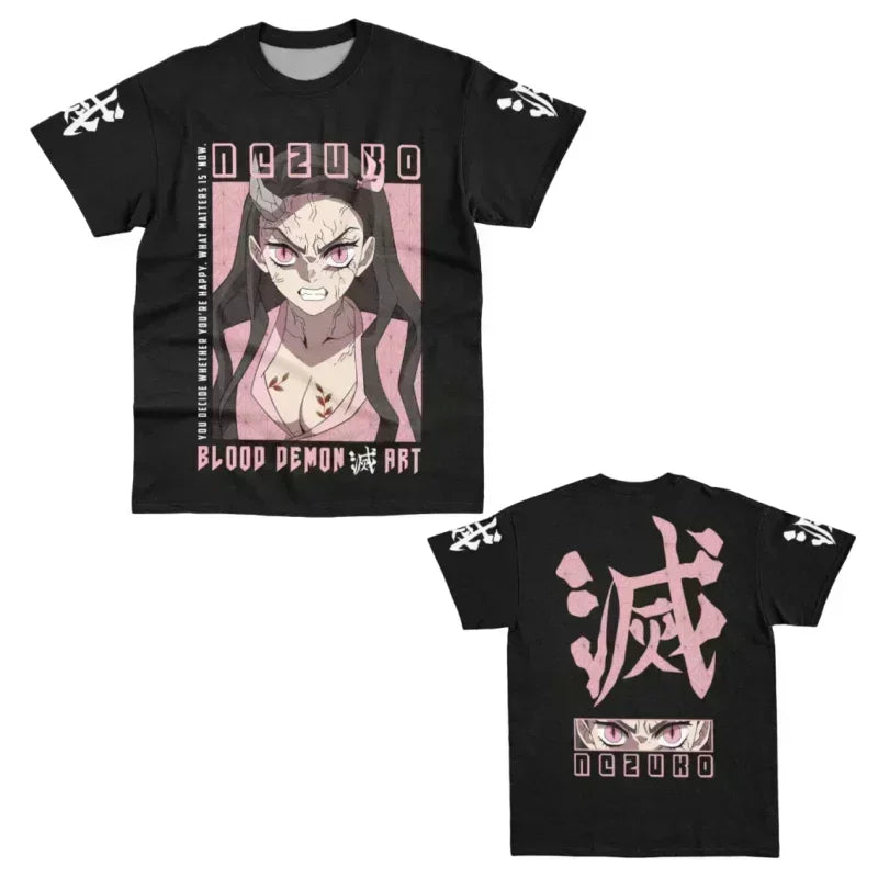 New Football Jerseys Japanese Anime Bandai Demon Slayer Tanjiro Nezuko T-shirt Sporty Street Loose for Men  Children Christmas