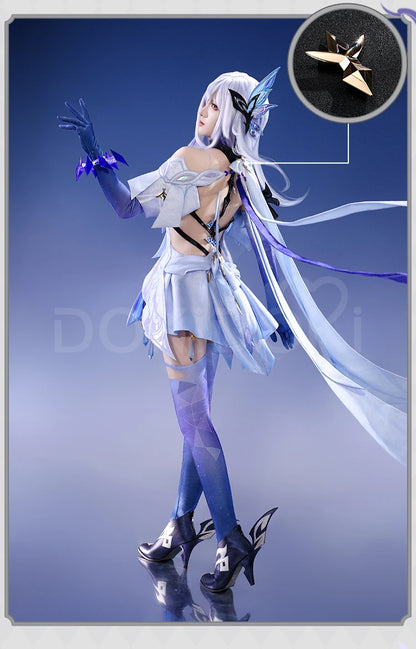 Skirk Cosplay Costume Game Genshin Impact【S-2XL】DokiDoki-SR Skirk Wig Women Halloween Costume Plus Size