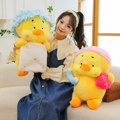 Cute Miss You Doesn't Want To Get Up Series Plush Toys Children's Soothing Dolls Indoor Ornaments Yellow Ducks Children's Gifts