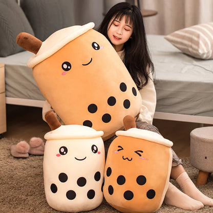 Various Play Doll Boba Plushies Mini Dolls in a Boba Cup Can Flip Boba Tea Toy Many Size Boba Tea Cushions for For Kids Girl