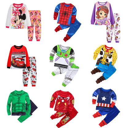 Boys Girls Pajamas Sets Kids Toddler 2 to 3 4 5 6 7 Years Cotton Long Sleeve Spring Fall Children Homewear Pijamas