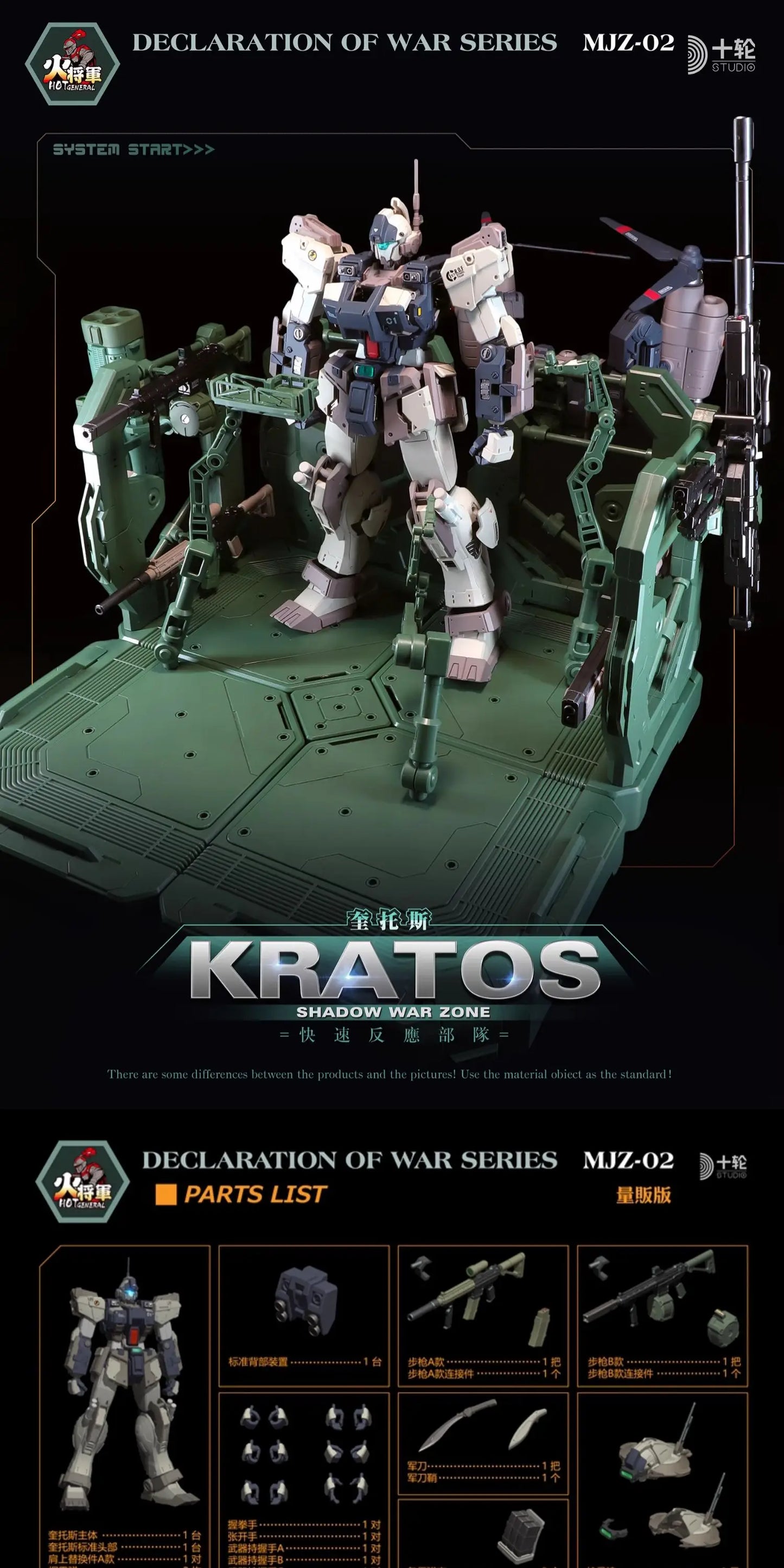 Bandai Fire General Kratos Mecha Model 1/100 ABS