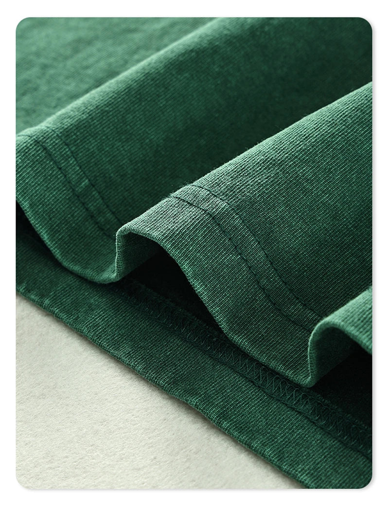 ZODF Retro Men Long Sleeve Washed Cotton T Shirt Unisex Loose 250gsm Basic Atumn TEES Tops Brand Streetwears HY0394