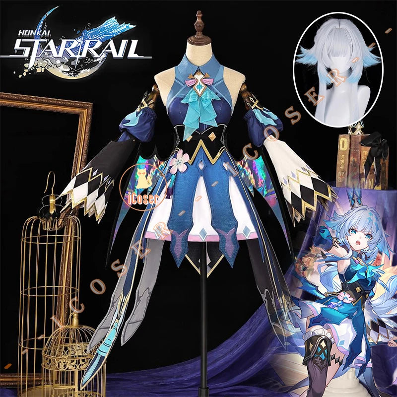 iCoser Honkai Star Rail Cerydra Cosplay Costume Wig Dress Uniform Amphoreus Halloween Party for Women Girls Festival Cos Props