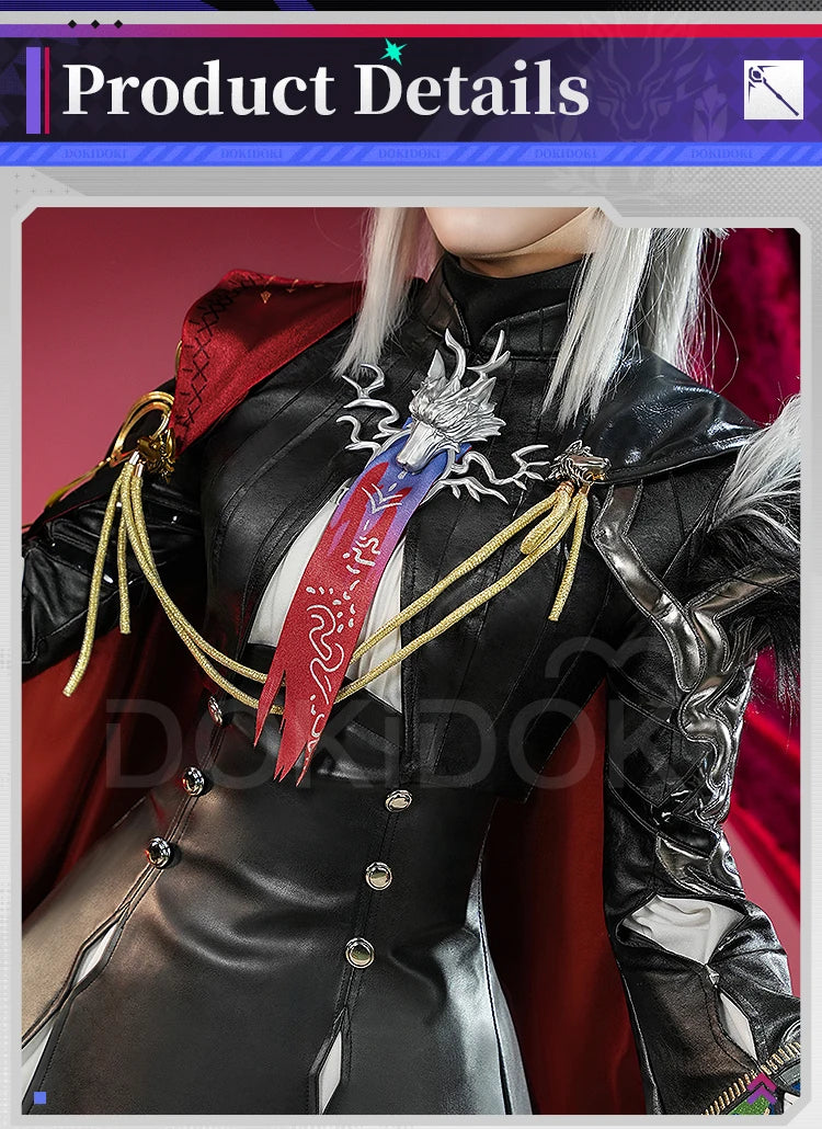 Lappland Saluzzo Cosplay Costume Game Arknights DokiDoki-SR Lappland Cosplay Wig Ears Women Halloween Costume Wig