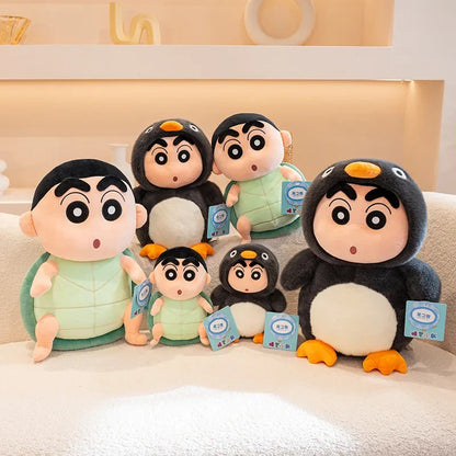 40cm Penguins Crayon Shin Chan Plush Toy Kawaii Tortoise Shin Chan Plushies Soothing Doll Cartoon Japanese Style Doll Gifts Gir
