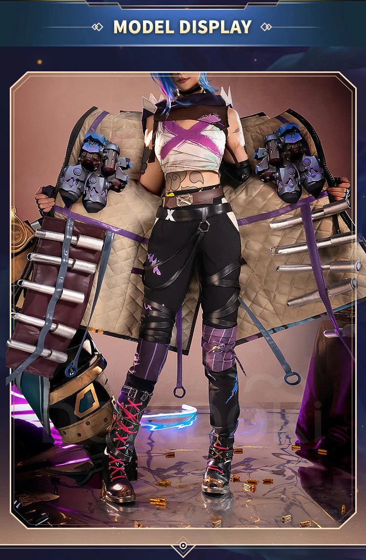 IN STOCK Jinxx Hoodie Cosplay Costume Game Anime Cosplay【S-3XL】DokiDoki-R Women Halloween Costume Jinxx Cosplay Hat Plus Size