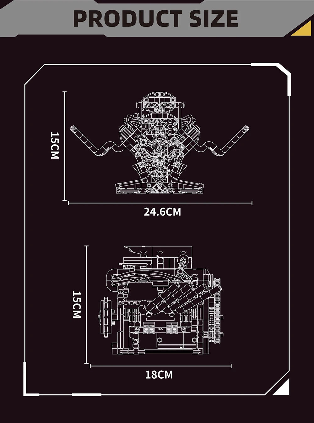 NEW Creative V8 Engine Model Set Building Block Technical Cars With LED Light Assembly Bricks Toys Decor Kids Christmas Gifts