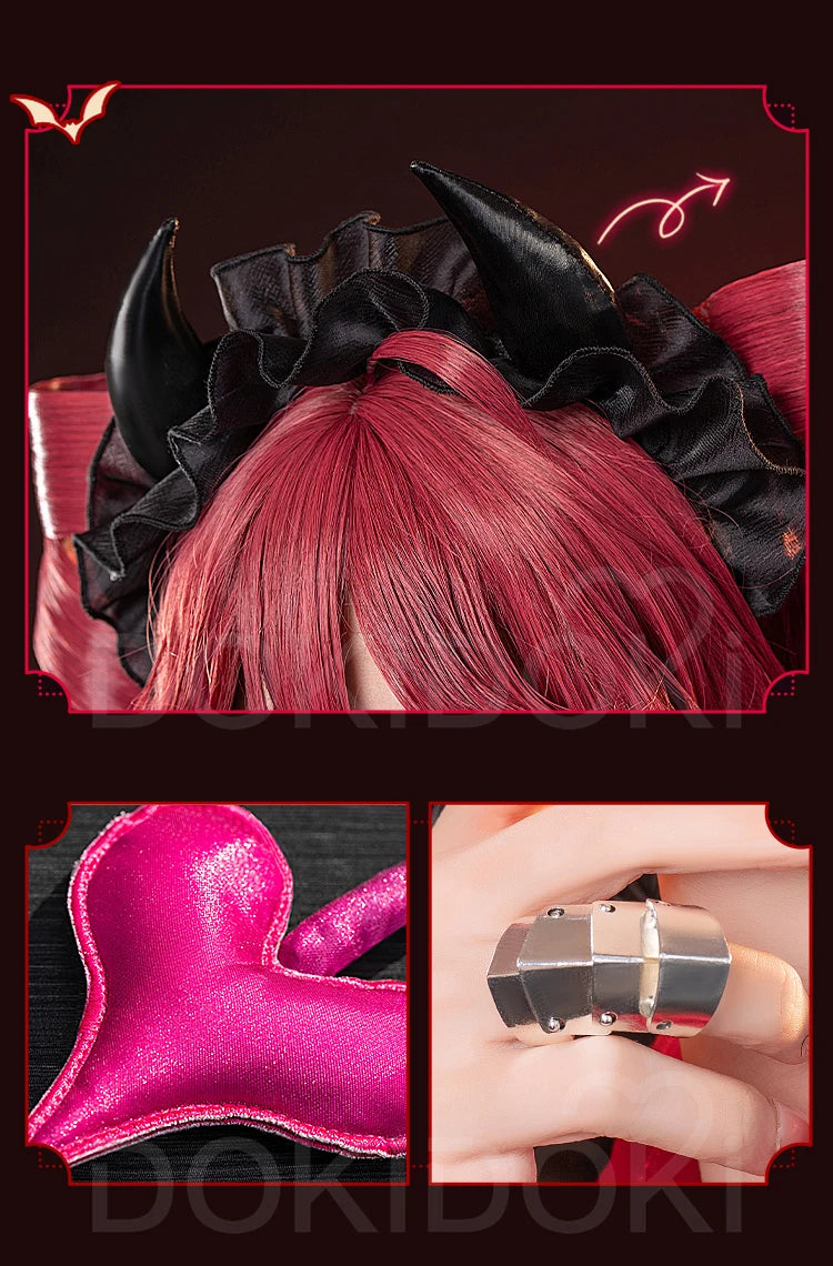 Tetoo Cosplay Costume Game Cosplay DokiDoki-R Women Cute Halloween Evil Dress Kasanee Tetoo Cosplay Wings