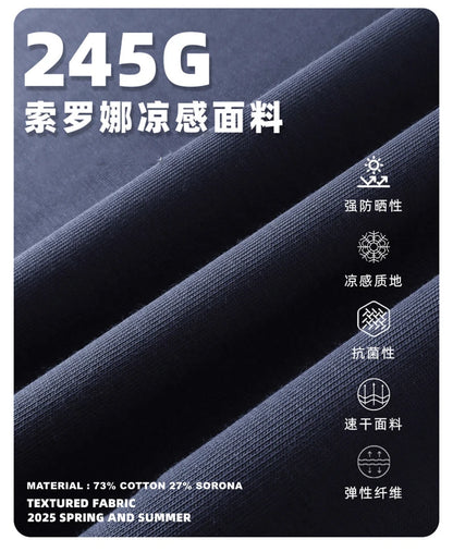 ZODF Fashion 2025 Summer Men Sorona T-Shirts Unisex Casual Cool Feeling Quick Dry O Neck 245gsm T Shirt Brand Tees HY1032