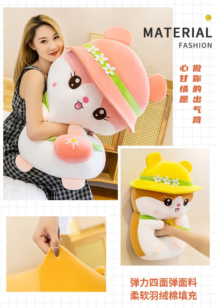 Hot 45-65cm Kawaii Hamster Plush Toy Big Size Cute Soft Stuffed Animals Sofa Pillow Plush Doll High-quality Kids Briday Gifts