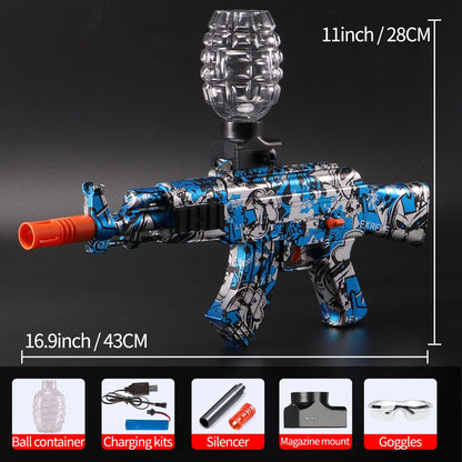 Yuizukeot AK Electric Ball Blaster ABS Plastic Rechargeable Toy - Blue