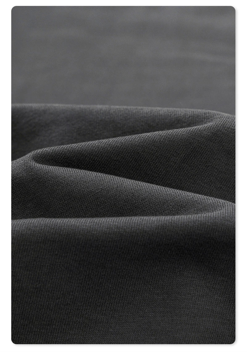 ZODF New 2024 Autumn 225gsm Loose Solid T-Shirt For Men Retro Unisex Antibacterial Full Sleeve T Shirts Brand Tops HY0871