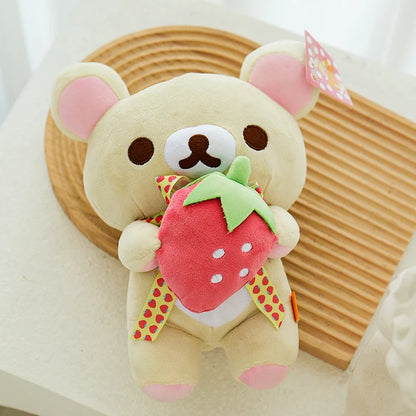 strawberry Rilakkuma Plush Doll Cartoon Bear Toy Kawaii Rilakkuma Room Decor Teddy Bear Plushies Cute Couple Bear Xmas Gift