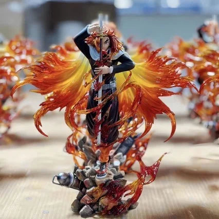 30cm Demon Slayer Anime Figure Rengoku Kyoujurou Figurine Flame Hashira Model Pvc Statue Desktop Collection Birthday Toys Gifts