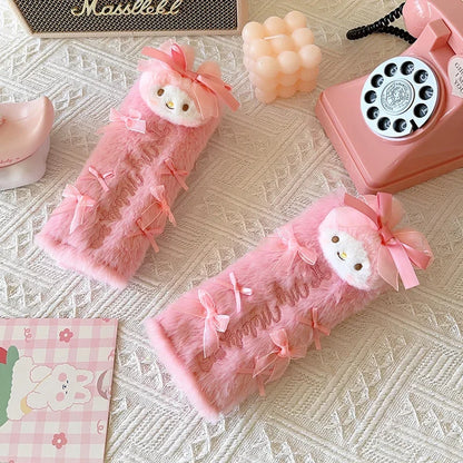 Sanrio Cartoon My Melody Headrest Back Cushion Cartoon Anime Seat Belt Cover Japanese Style Car Accessory Throw Pillow Sofa Bed