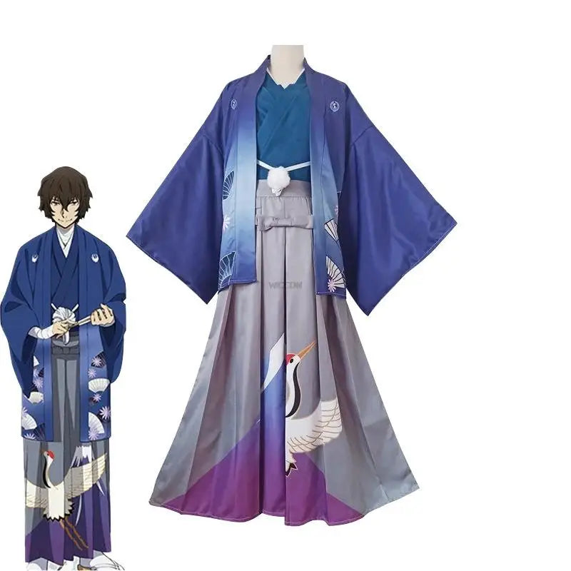 Bungo Stray Dogs Cosplay Costume Unisex Polyester Kimono Set