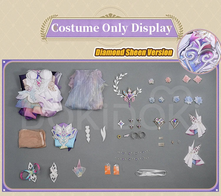 Cyrene Cosplay Costume Game Honkai: Star Rail【S-2XL】DokiDoki-SR HSR Cyrene Women Dress Veil SP Version Cosplay Plus Size