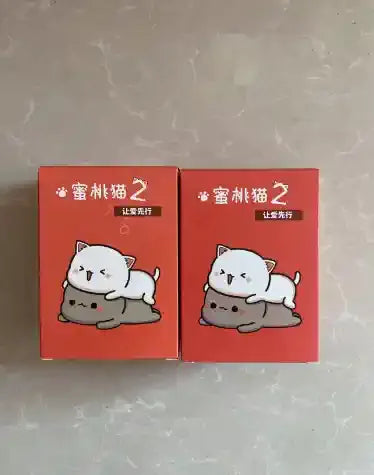 Peach Cat V2 Blind Box Cartoon Anime Figure Doll Trendy Toy Cute Pvc Desktop Room Ornament Decoration Collect Gift Mystery Box