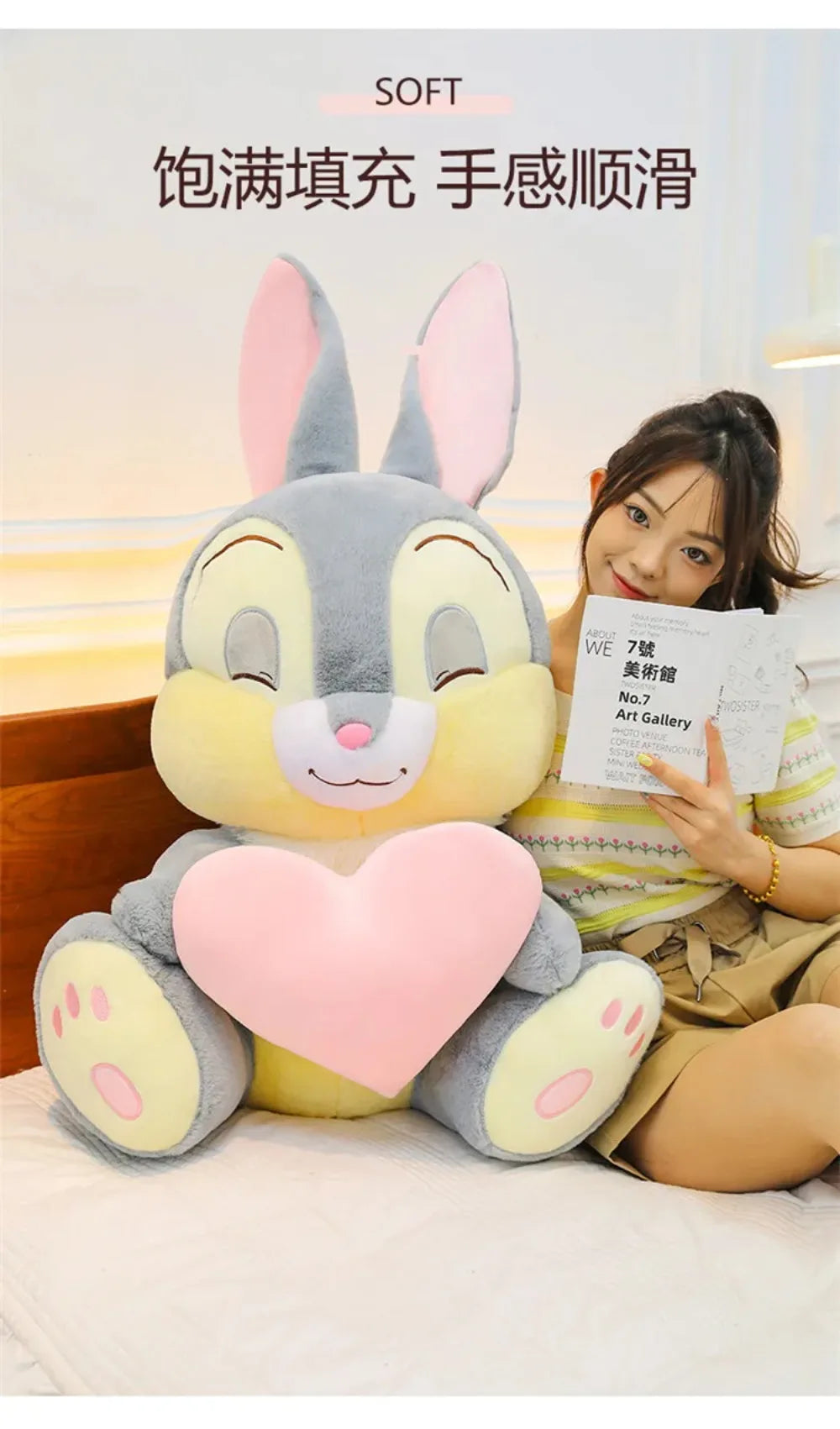 95cm Large Big Size Disney Judy Love Hug Rabbit Cartoon Anime Plush Stuffed Doll Kawaii  Plushies Ornaments Children's Gifts