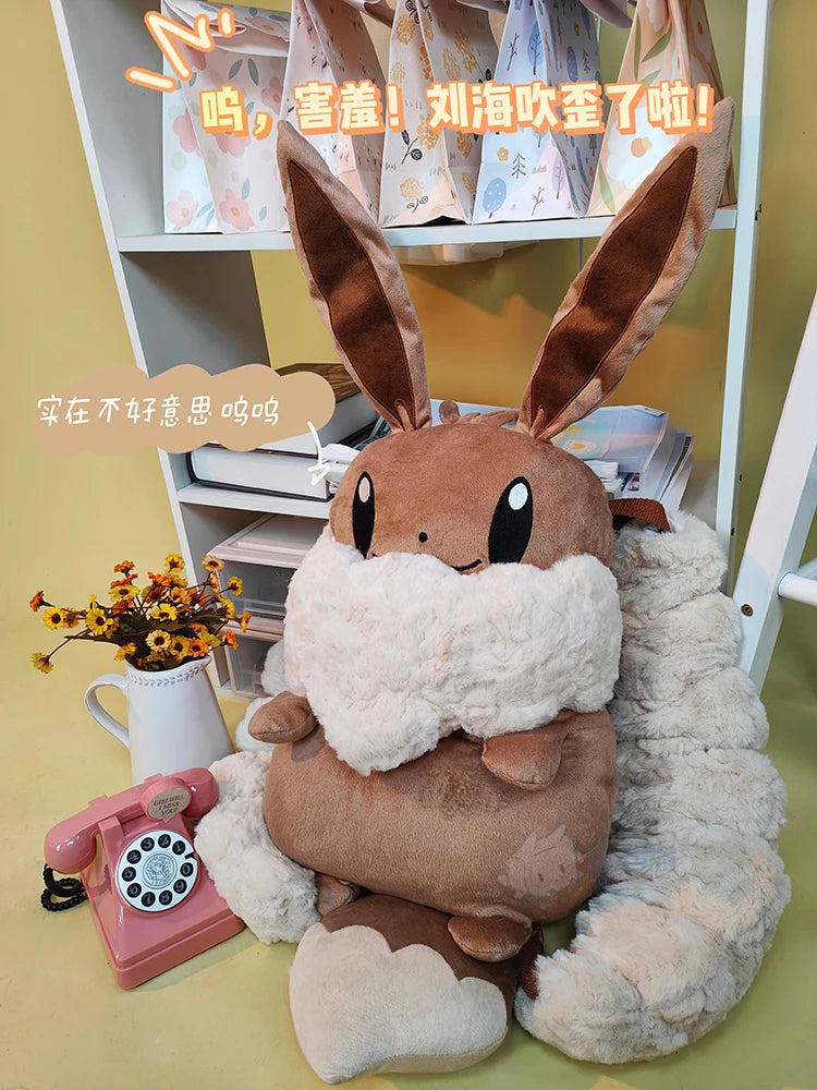 Pokemon Eevee Plush Backpack Large Capacity Kawaii Anime Cosplay Doll Cute Gift - bag