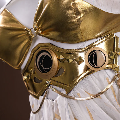 Wuthering Waves Iuno Cosplay Costume Wig Dress Headwear Shorts Rinascita Carnival Halloween Party for Women Girls Props iCoser