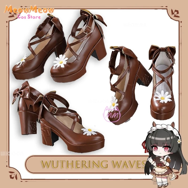 Wuthering Waves Chisa Korea Cafe Collaboration Cosplay Set Polyester