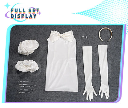 IN STOCK SUA Cosplay Costume Anime Alien Stage Cosplay【S-2XL】DokiDoki-R White Sexy Dress Stage Costume SUA Halloween Plus Size