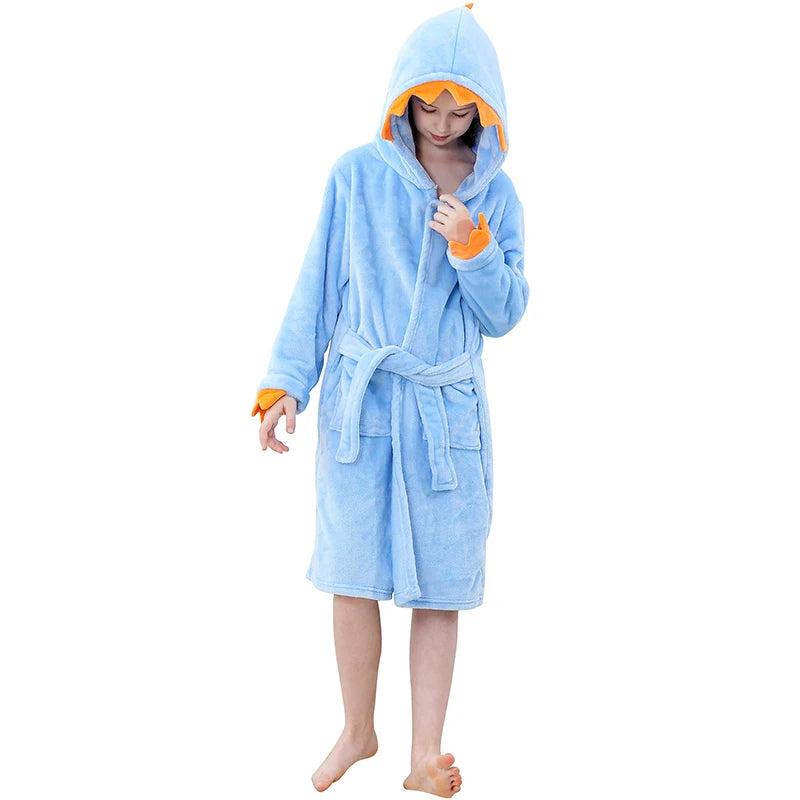 Kids Bath Robe Boys Clothes 2025 Winter Pajamas Warm Child Loungewear Toddler Girls Bathrobe 3 to 4 5 6 7 8 9 10 11 12 13 Years