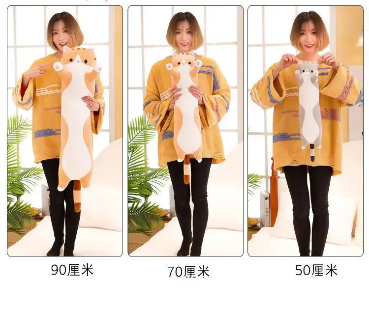New Long Cat Plush Pillow Wings Colorful Sofa Pillow Bed Pillow Doll Plush Toy Doll Children's Birthday Christmas Gift