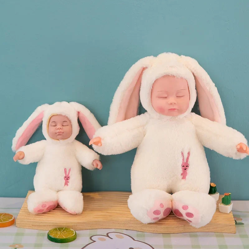 Lifelike Reborn Baby Dolls Soft Body Realistic Newborn Dolls Sleeping Girl Dolls Stuffed Toy Easter Stuffed Animal Bunny Rabbit