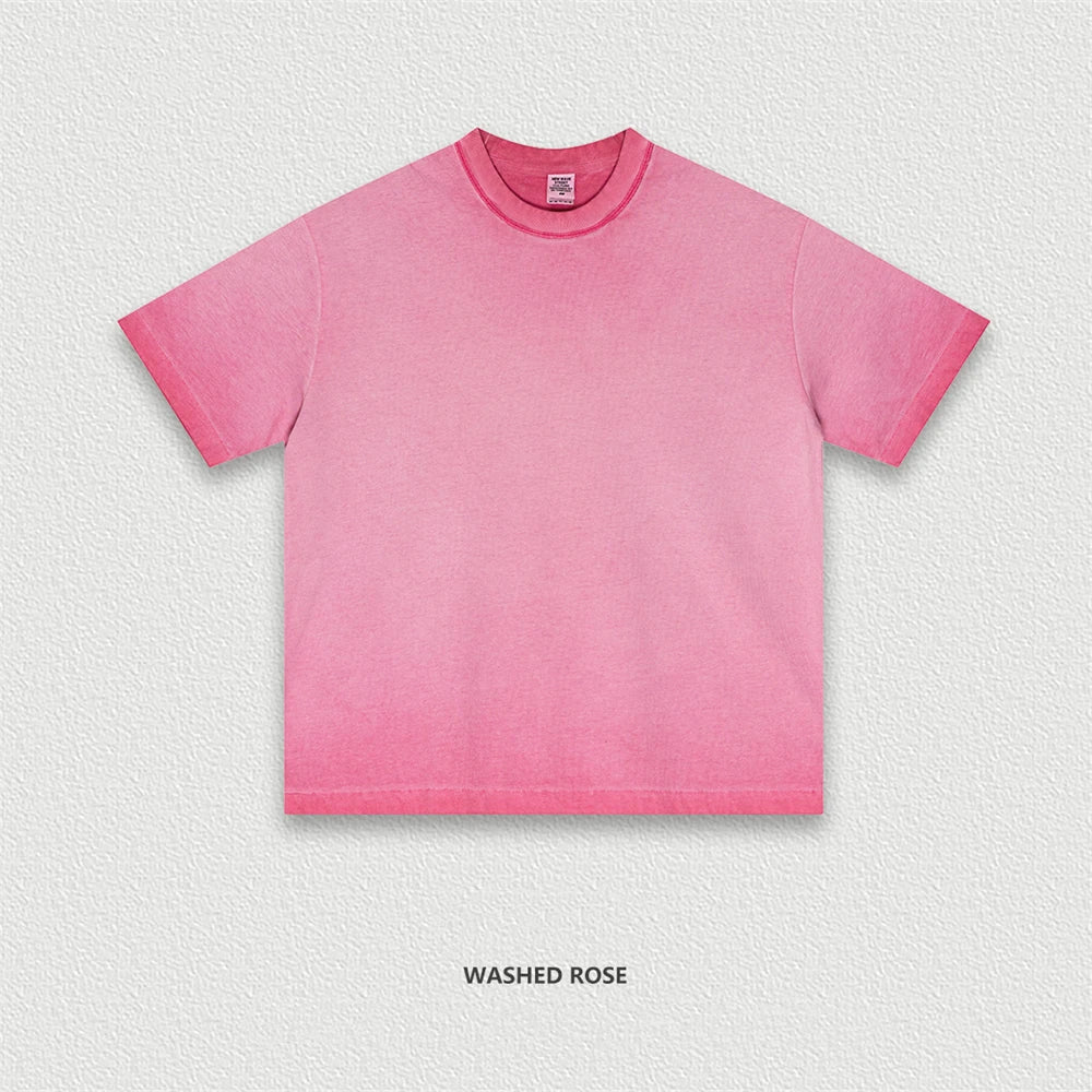 ZODF 2025 Summer Washed 275gsm Solid Cotton T-shirt For Men Unisex Oversized Short Sleeve T Shits Brand Tops HY0981