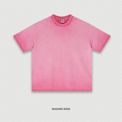 ZODF 2025 Summer Washed 275gsm Solid Cotton T-shirt For Men Unisex Oversized Short Sleeve T Shits Brand Tops HY0981