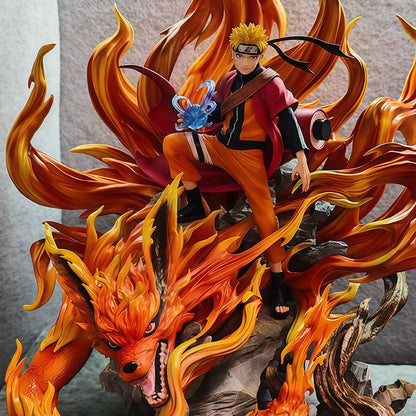 43cm Gk Naruto Kurama Chakra Mode Shippuden Anime Figurine Model Action Figure Sasuke Itachi Statue Collection Toy Kyuubi Figma