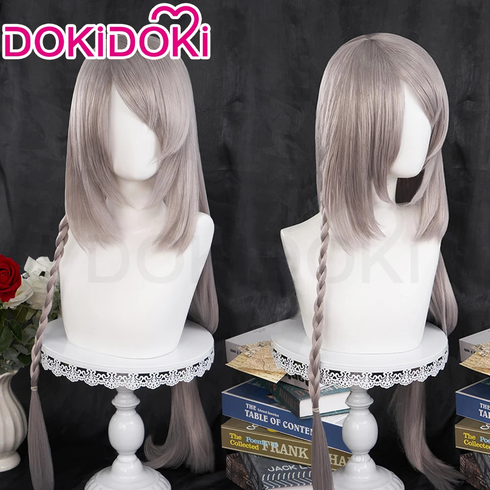 IN STOCK Jilll Warrick Wig Game FF Cosplay DokiDoki Wig Jilll Warrick Women Grey Long Hair High Heat Resistang Wig Free Cap