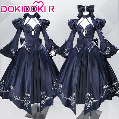 Saber Artoria Pendragon Cosplay Costume Game Fate/stay Night DokiDoki-R Women Black Saber Dress
