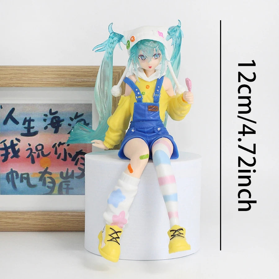 20cm/7.87in Hatsune Miku Anime Figure Kawaii Fairy Tales Miku Action Figure Lollipop Girl Figurine PVC Collection Model Doll Toy
