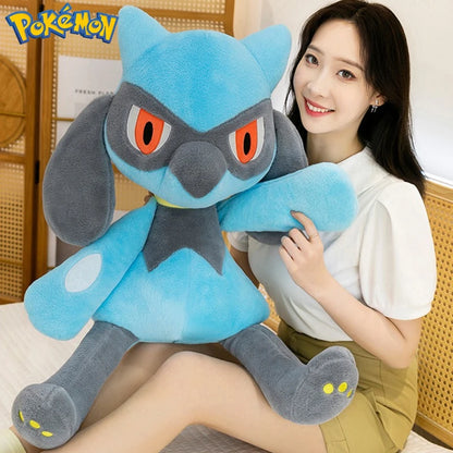 40CM Big Size Pokemon Plushies Lucario Peluche Cartoon Anime Kawaii Stuffed Comfortable Soft Doll Stuffed Ornament Gift