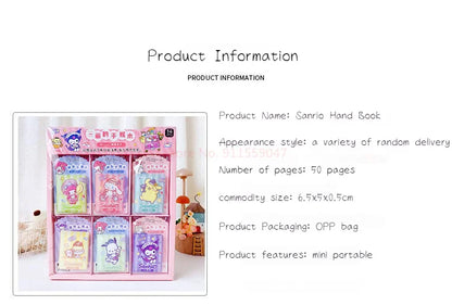 36pcs Sanrio Hello Kitty Kuromi Melody Mini Notebook Diy Kawaii Pocket Book Student Words Notebook Memo Student Stationery Gifts