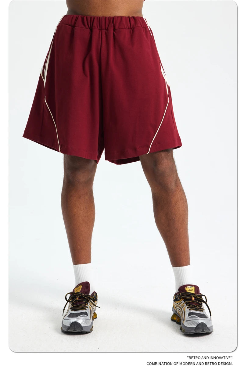 ZODF Fashion Men Summer 250gsm Patchwork Shorts Unisex High Street Loose Fit Quick Dry Sport Shorts Brand Streetwears HY1049