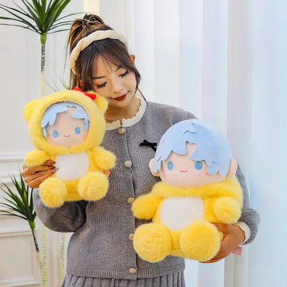 New 35/45/55CM Kawaii Movie Peripheral Yellow Little Bear Boy Stuffed Toy Soft Doll Pillow Decoration Children's Birthday Gif