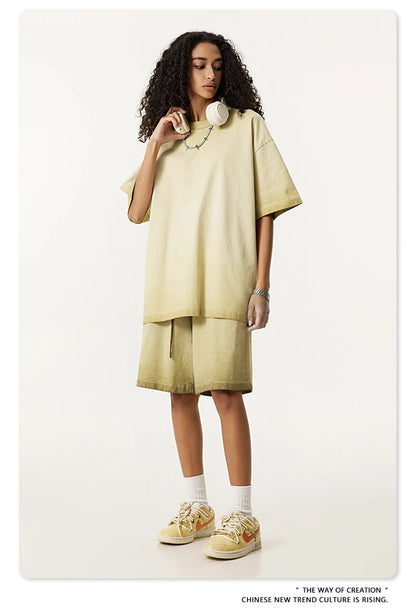 ZODF 2025 Summer Washed 275gsm Solid Cotton T-shirt For Men Unisex Oversized Short Sleeve T Shits Brand Tops HY0981