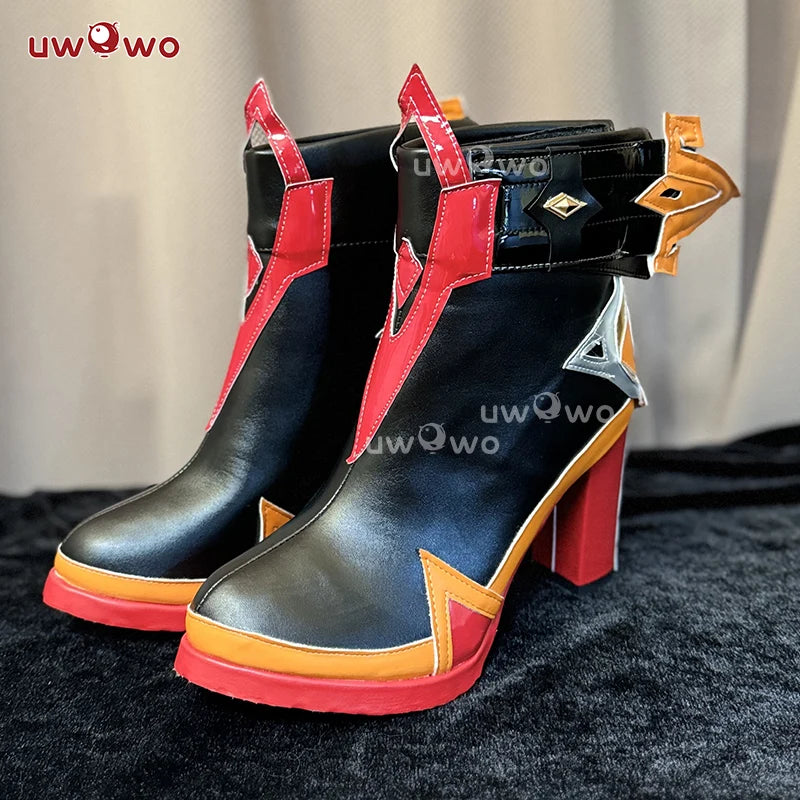 UWOWO Mavuika Shoes Game Genshin Impact Mavuika “Pyro Archon” Cosplay Shoes High Heel Size 35-45