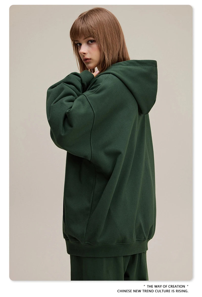 ZODF Trendy 2025 Heavy Weight 445gsm Zipper Hoodies For Man Unisex Casual Zip-up Hooded SweatShirts Coats HY1102